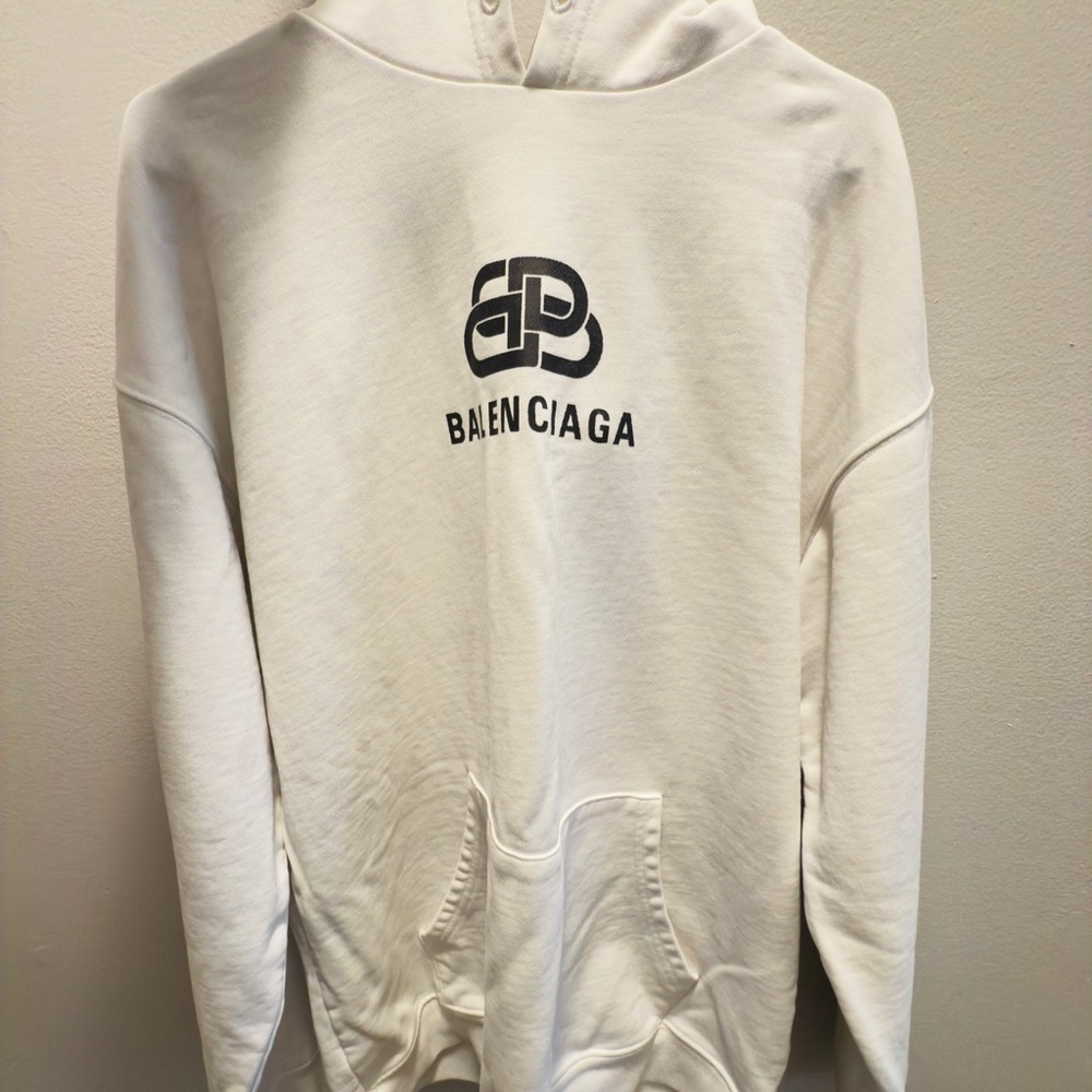 Balenciaga White Logo Sweater for Men
